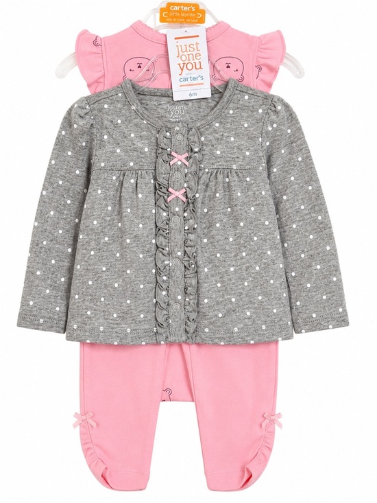 Carter's Other - Carter’s || NWT 3 Piece Set Pink Gray Adorable Just One You 6 Months